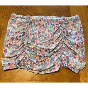 Torrid Size 5 High Waisted Ruched Swim Bottoms Waist 24 1/2”-28”  Length 20”